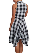 Load image into Gallery viewer, Lady in Red Plaid Asymmetrical Dress
