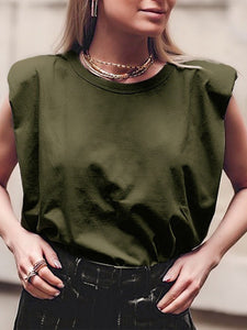 Sleeveless Round Neck T-Shirt Top