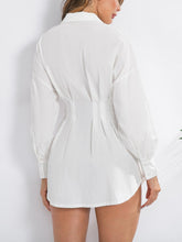 Load image into Gallery viewer, Faux Corset Styled Pleated Button Down Shirt
