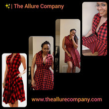 Load image into Gallery viewer, Lady in Red Plaid Asymmetrical Dress
